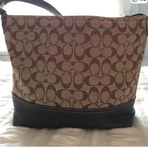 Coach Brown and Tan Leather Bag